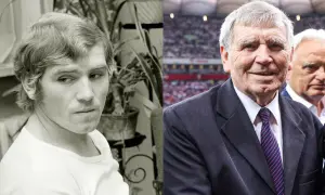 Zygmunt Kalinowski w młodości i jako starszy pan w garniturze.
