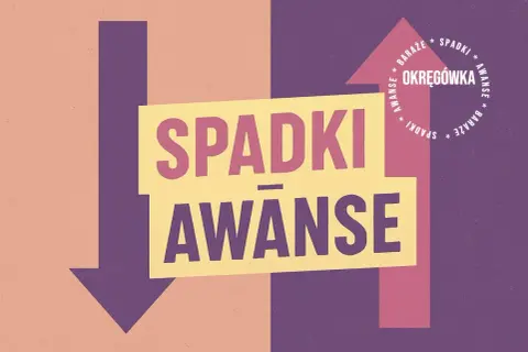 Grafika z napisem "Spadki Awans" i strzałkami. Dyskutujemy, ile drużyn awansuje z 2. ligi do 1. ligi.