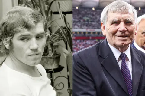 Zygmunt Kalinowski w młodości i jako starszy pan w garniturze.