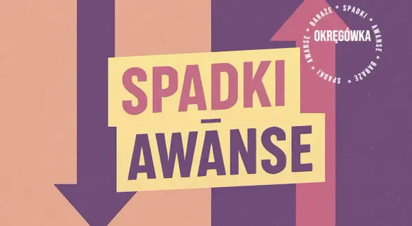 Grafika z napisem "Spadki Awans" i strzałkami. Dyskutujemy, ile drużyn awansuje z 2. ligi do 1. ligi.